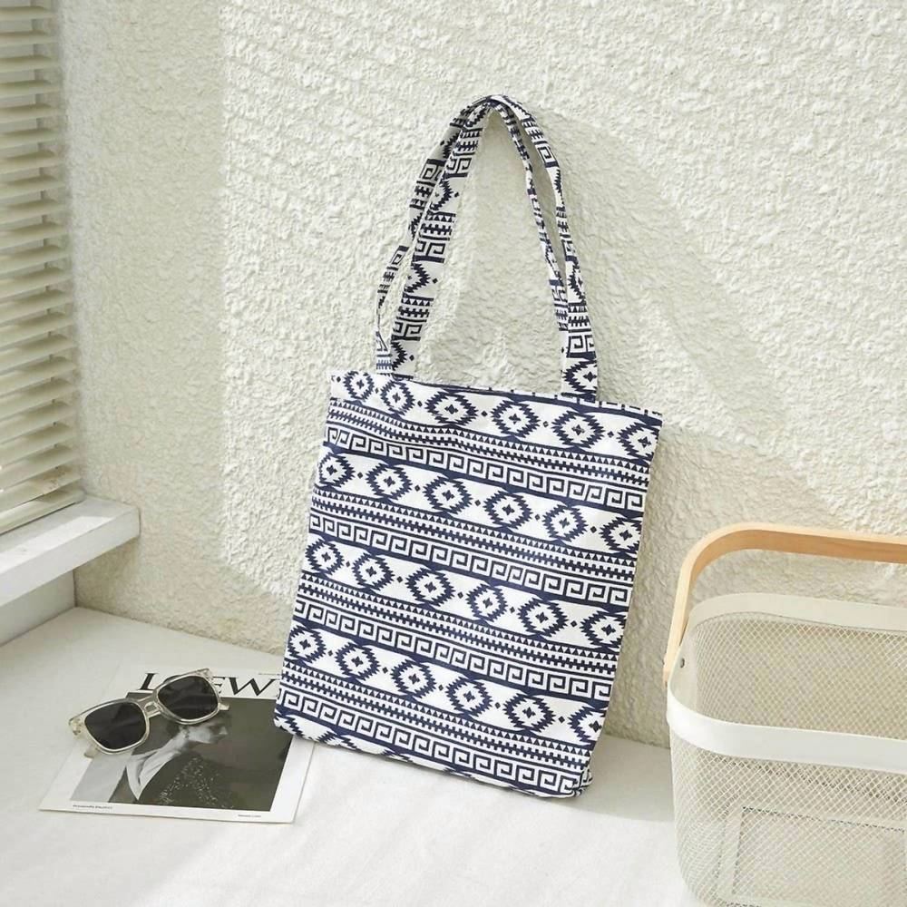 NEW JUDSON & CO. women's aztec print tote bag in black white